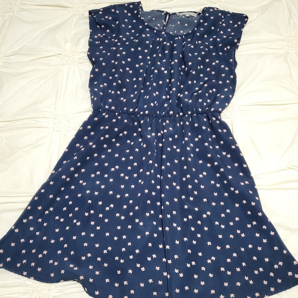 Xl pink Cat Heads Pattern Dress